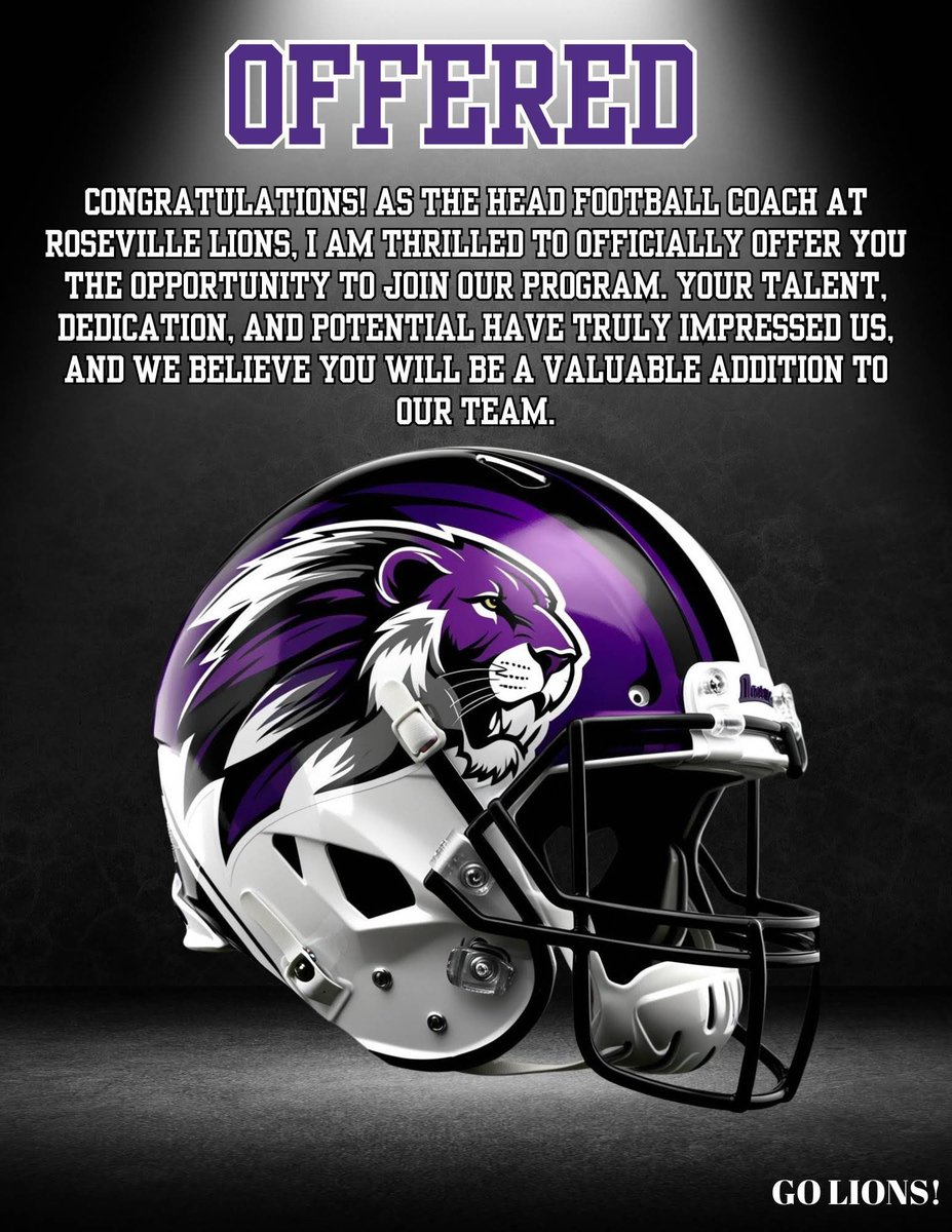 After a great talk with HC Chris morant I’m happy to say I been offered to play for Roseville lions academy ‼️<a href="/Rosevillelions1/">Roseville University</a>