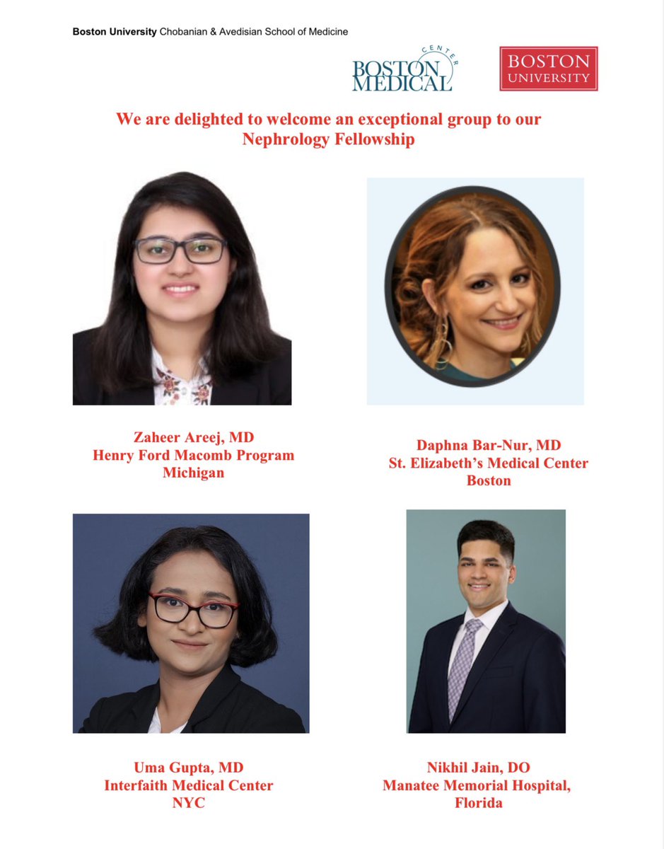 BU/BMC Section of Nephrology (@bu_bmc_renal) on Twitter photo Welcome to our nephrology family <a href="/The_BMC/">Boston Medical Center</a> <a href="/BUMedicine/">Boston U Chobanian & Avedisian School of Medicine</a>
#FellowshipMatch2024 #nephtwitter Welcome to our nephrology family <a href="/The_BMC/">Boston Medical Center</a> <a href="/BUMedicine/">Boston U Chobanian & Avedisian School of Medicine</a>
#FellowshipMatch2024 #nephtwitter
