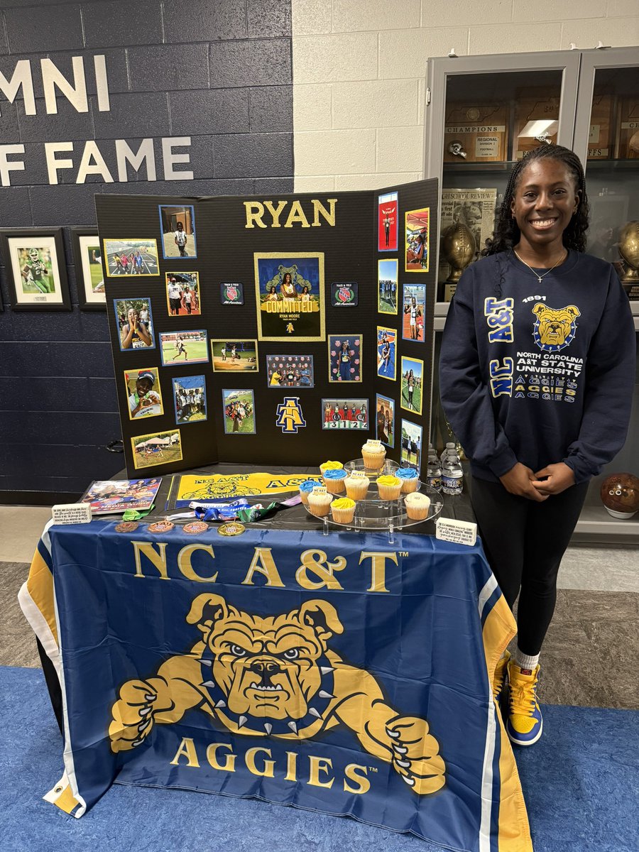 wcsCHSTrack's tweet photo. Super Congrats to our Super Senior @RyanMoore2025 on her officially signing her scholarship to @ncattfxc . Well deserved and your track family is proud of you !! https://t.co/QCFQ8FB73R