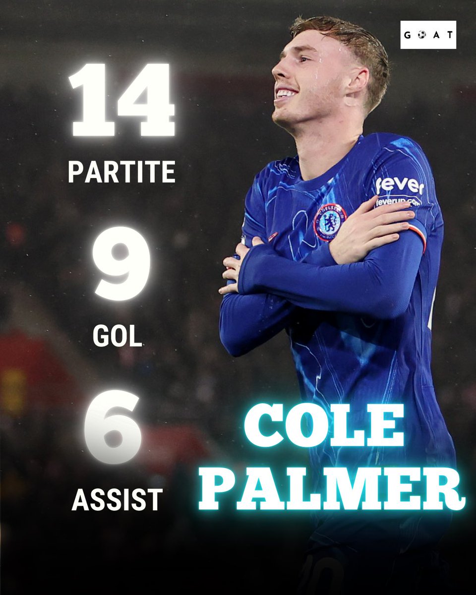 PietroInferrera's tweet photo. Cole Palmer giovane goat. 🐐

Con la rete segnata contro il Sauthampton il giocatore del Chelsea arriva a quota 9 gol in 14 partite. 🔵⚽️

Il Chelsea di Maresca vola in Premier League. ✈️

#Palmer #chelsea #football #goat #ilcalciodeigoat https://t.co/3Q02IkGCLb