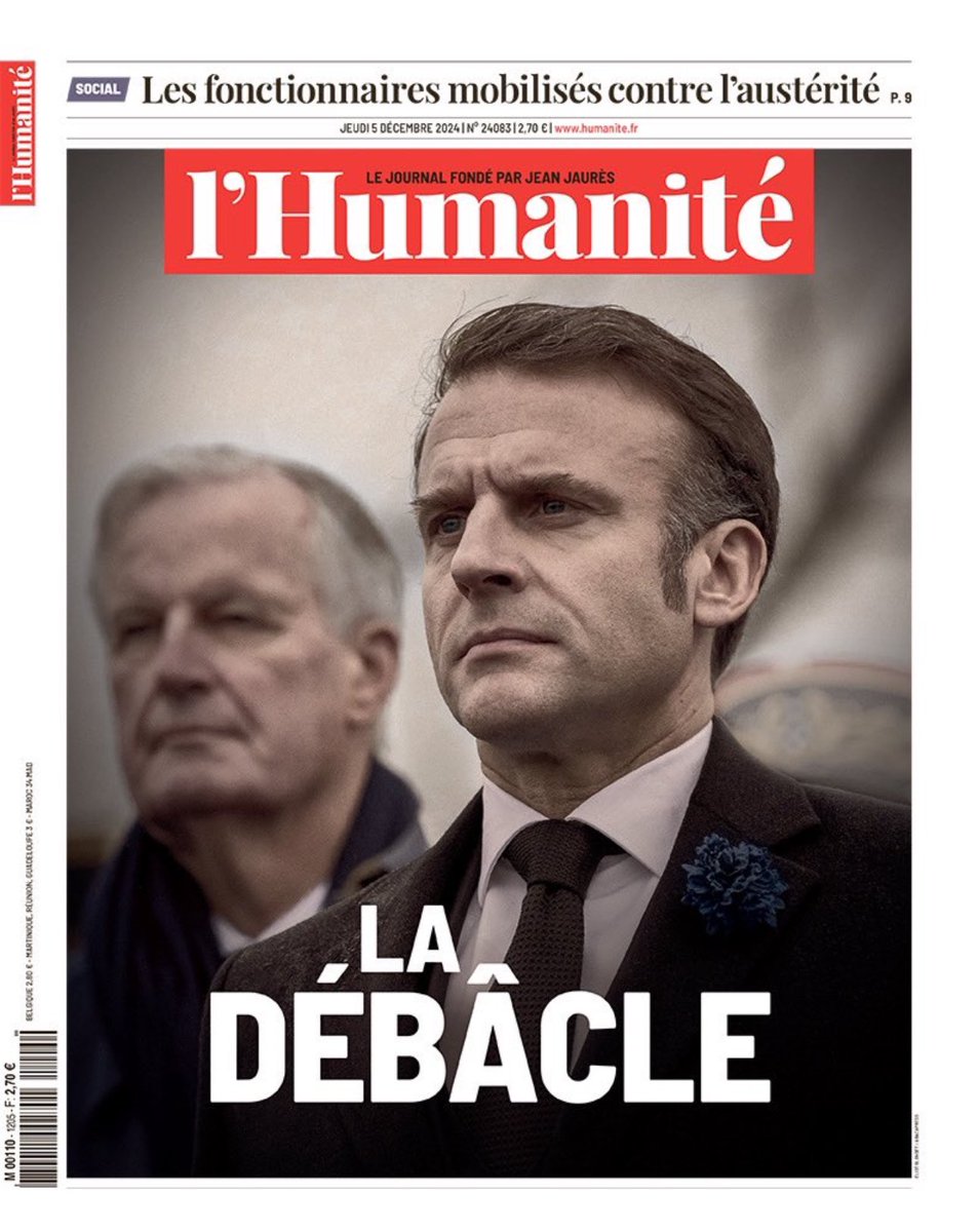 La débâcle 

#MotionDeCensure

La Une de <a href="/humanite_fr/">L'Humanité</a>