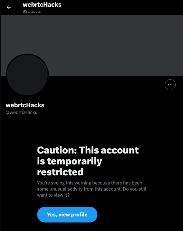 webrtcHacks's tweet image. No twitter, I am not a bot