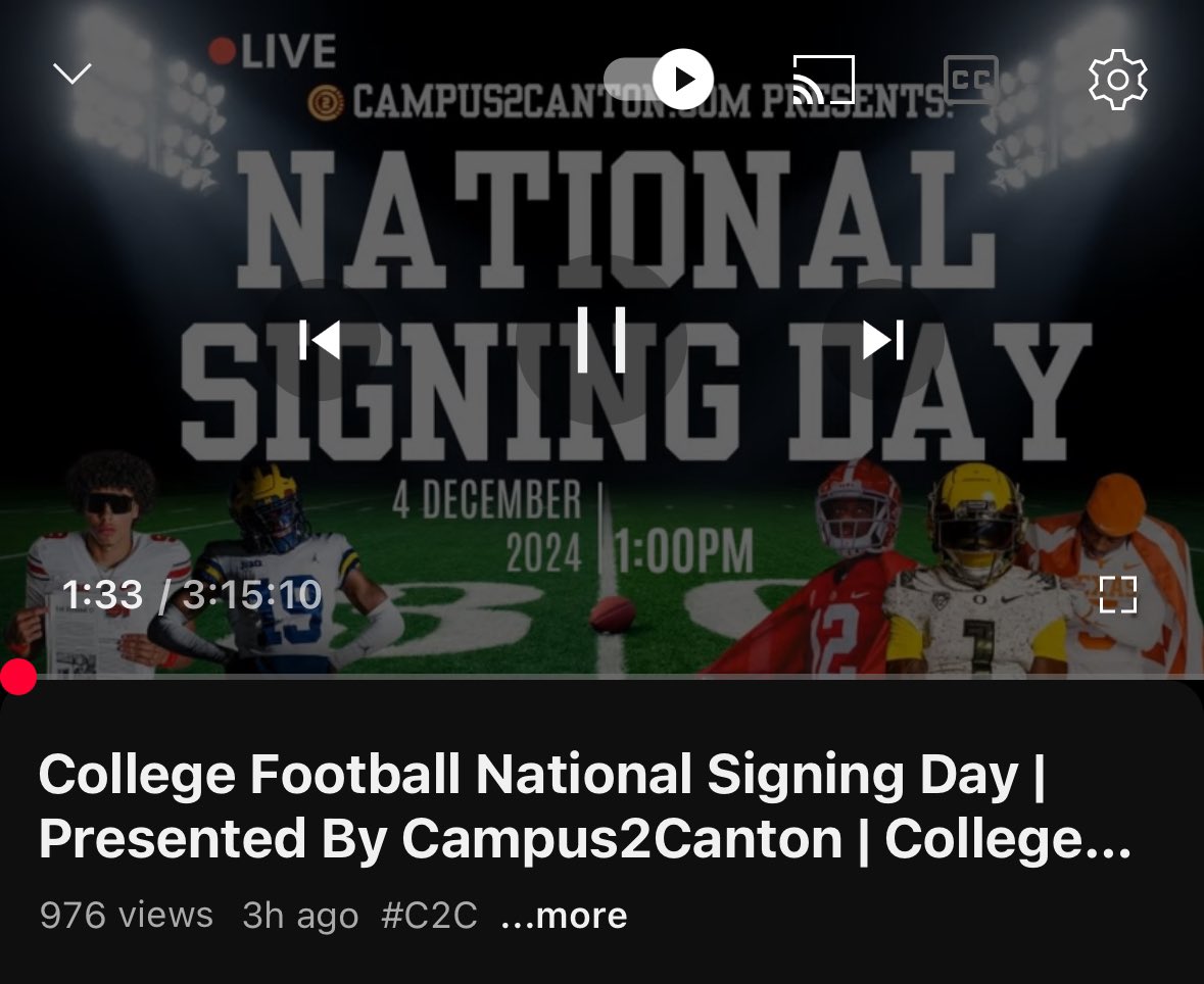 We’re a small outfit.

Getting nearly 1,000 LIVE views for our National Signing Day coverage is no small thing for us. 

Thank you to everyone who tuned in.