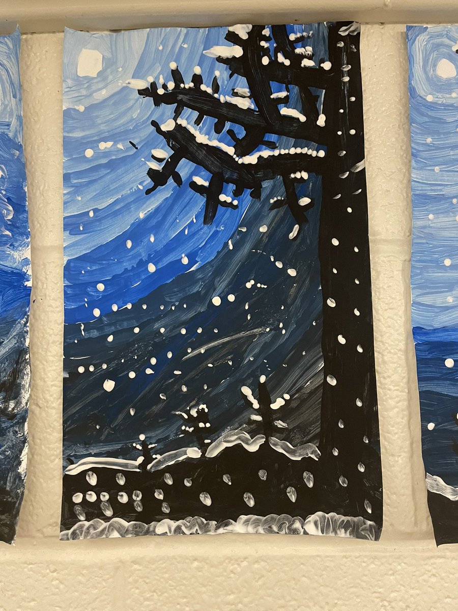So proud of my Ss winter night sky! They have become experts mixing shades and tints and applied it beautifully to this piece. Way to go, 3s! <a href="/WilfridJuryPS/">Wilfrid Jury PS</a>