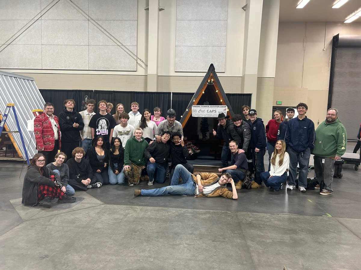 ctecnow's tweet photo. Another CAPS project in the books! Our Business Leadership CAPS and Construction Management programs collaborated on a playhouse to enter into the Festival of Trees! This was a great project for our students to work on together and a lot was learned by all who were involved. https://t.co/eFE3JJ2bz6