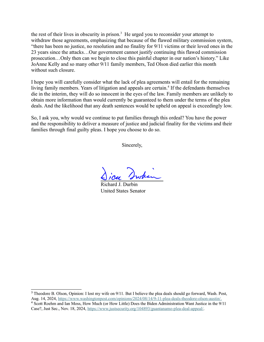 Secretary Austin has the power to give victims and family members of 9/11 a measure of justice and judicial finality.

He must do it before his tenure ends.