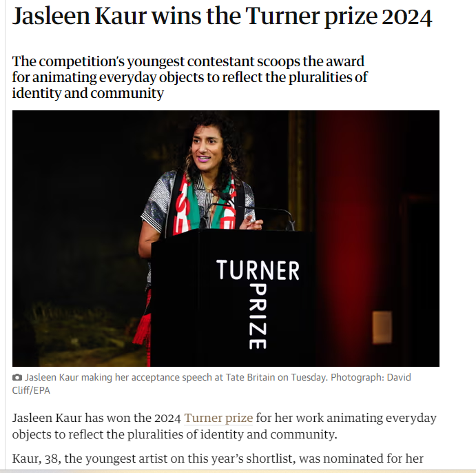 Jasleen Kaur, a former Art and Design pupil has just won the prestigious Turner Prize. This is an absolutely incredible achievement and huge boost for the Scottish Arts. Well done!  👏👏👏
theguardian.com/artanddesign/2…