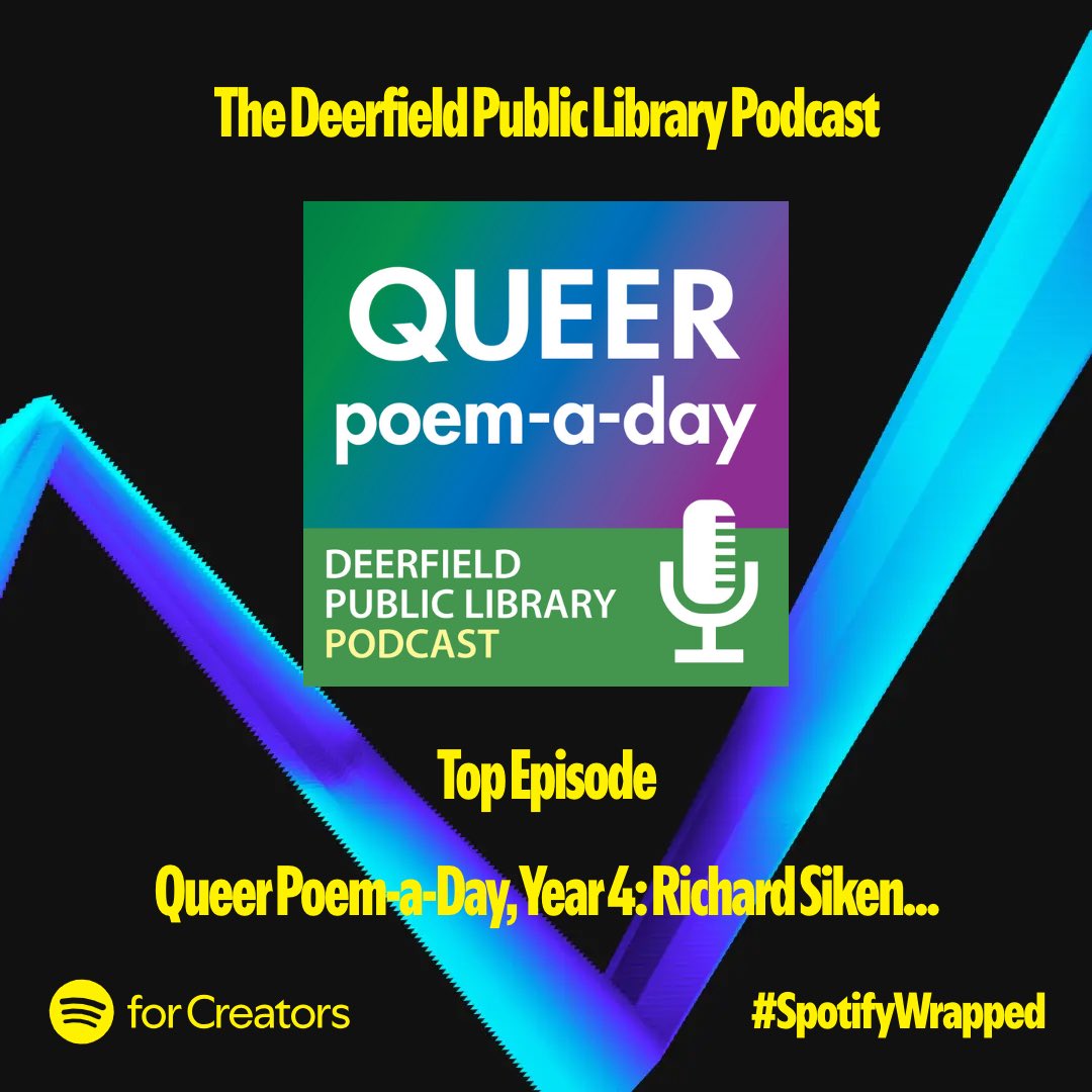 Gratitude to all of the brilliant LGBTQIA+ poets who’ve put their voices in our ears. This past season’s most listened to episode featured the maestro himself, <a href="/richardsiken/">Richard Siken</a> 💜💫

<a href="/DeerfieldPL/">Deerfield Public Library</a> <a href="/dylanzavagno/">Dylan Zavagno</a> <a href="/lhiton/">Lisa Hiton</a> <a href="/danielbaerpiano/">Daniel Baer</a>