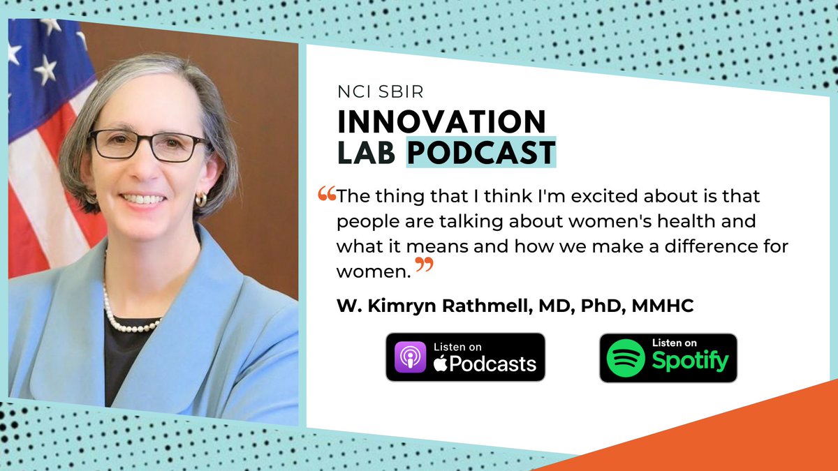 theNCI's tweet photo. In a new episode of the Innovation Lab podcast, @NCIDirector conducts a fireside chat about #WomensHealth from the NCI-hosted Empowering Innovation in Women's Health event. #NationalEntrepreneurshipMonth @NCIsbir @AmericanCancer https://t.co/uAutSTlIQF