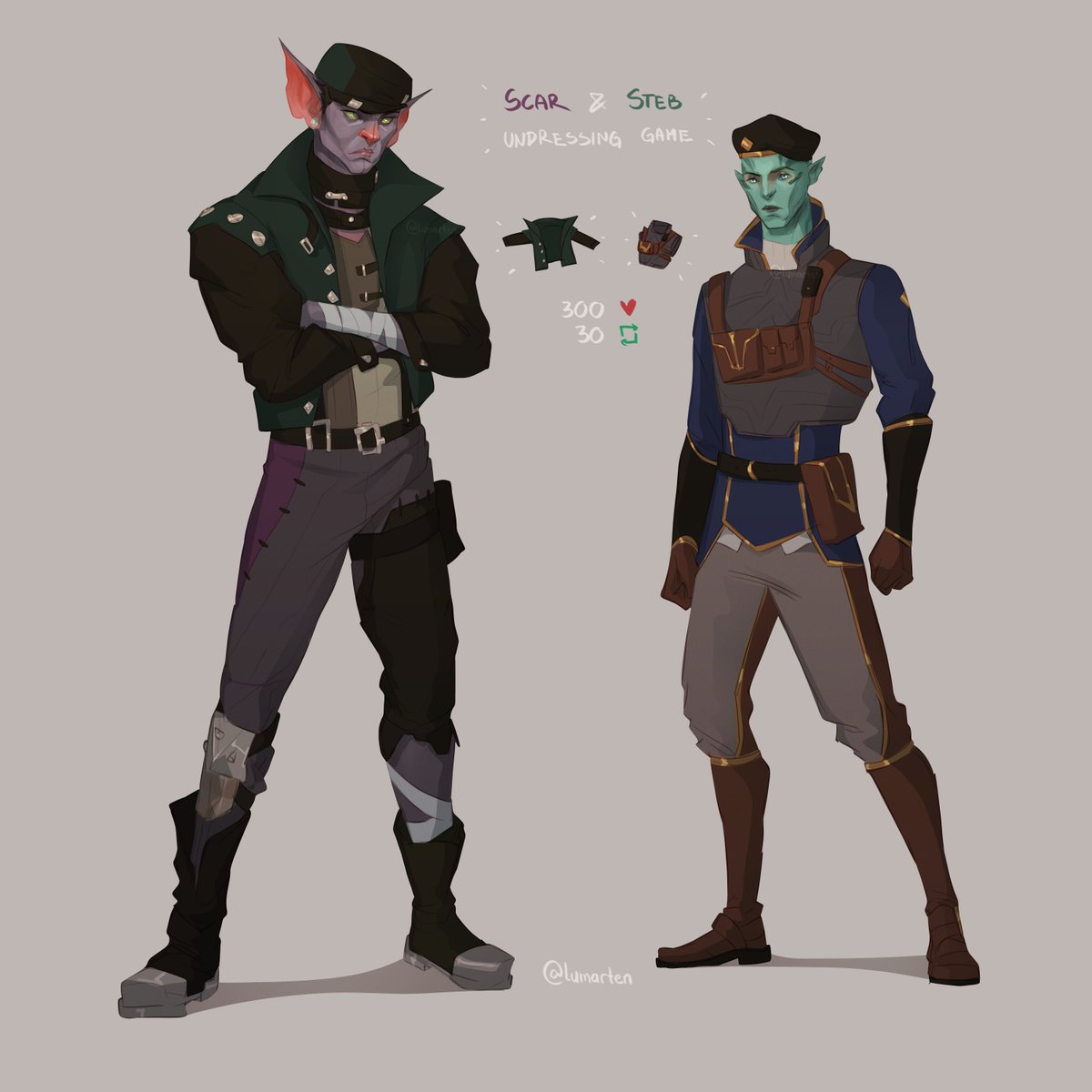 Couldn't decide which one I want to do, so you get both!
Scar and Steb from Arcane! 🦇🐟

Rules are simple, right? ✨