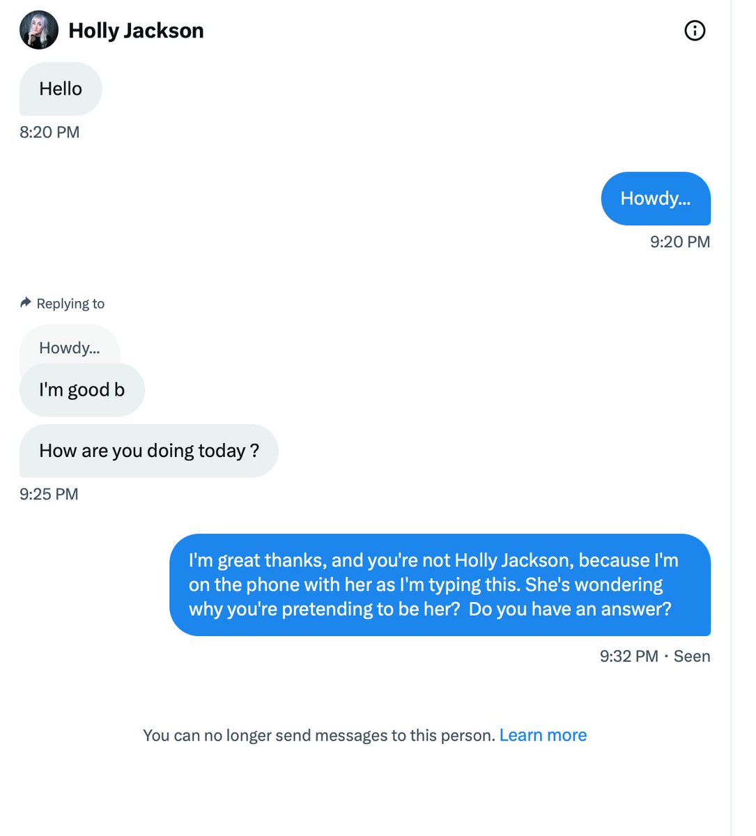 CRClarkeAuthor's tweet photo. Hey look, Holly Jackson (apparently) messaged me! 😃😃😃
#ScamAlert #dimwitdog https://t.co/kbEFeCL3St