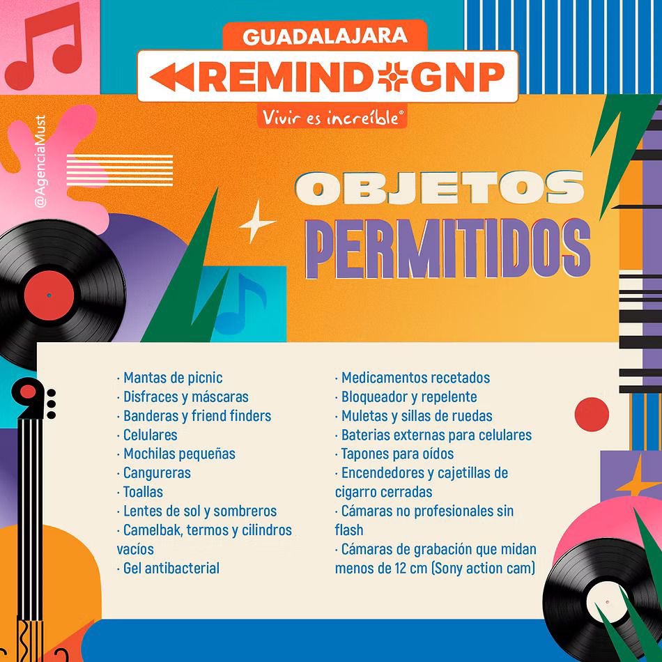 AgenciaMUST's tweet photo. ¡Ya casi! 🔥💃🪩🕺 Revisa lo que puedes llevar a @RemindGNP 🎒⚡ Prepárate para un día épico 🎶✨
 
📆 7 de Diciembre, a partir de las 12:00 Hrs
📍 Titanes, frente al Parque Metropolitano https://t.co/5RO4gd7TfY
🎫 Boletos en https://t.co/loNcnAjT1R
 
#WeAreMUST #RemindGNP #PR https://t.co/74K3MKTkCC