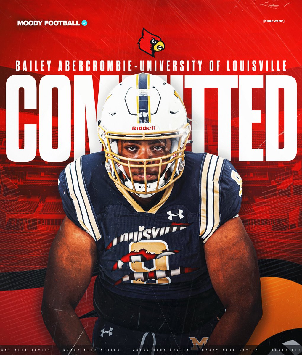 Moody Football (@moodyfball) on Twitter photo Congrats to <a href="/BigBaileyAb/">Bailey Abercrombie</a> on his commitment and signing with <a href="/LouisvilleFB/">Louisville Football</a>!
#411Boys | #XLVII | #MoodyFootball Congrats to <a href="/BigBaileyAb/">Bailey Abercrombie</a> on his commitment and signing with <a href="/LouisvilleFB/">Louisville Football</a>!
#411Boys | #XLVII | #MoodyFootball
