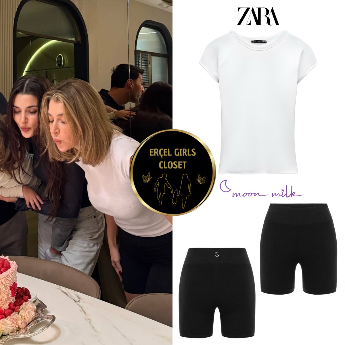 ErcelGirlCloset's tweet photo. ∎ @gamzercel at the birthday dinner of her sister @HandeErcel🎂
(24-11-2024)
She’s wearing:

❥ Faded-Effect Rib T-Shirt: @ZARA 
9,95€
Ref. 3253/824/250

❥ Saf Pamuklu Kısa Tayt / Cycle Short: Moon Milk TR
20,00€

#GamzeErçel ʚĭɞ #ErçelGirlsCloset https://t.co/KxizSxsZpQ