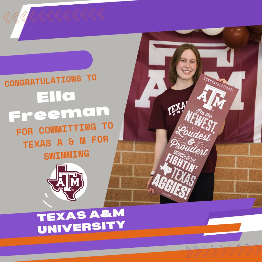 Congratulations to this OWLsome Owl! 🏊🏻‍♀️

Congratulations to Ella Freeman, who committed to Texas A&amp;M University to compete with their swimming team. 
Way to go, Ella! Your Owl family will be cheering you on!
 #ExcellenceAnywhere #IntentionallyYou #IntentionallyTheBest
