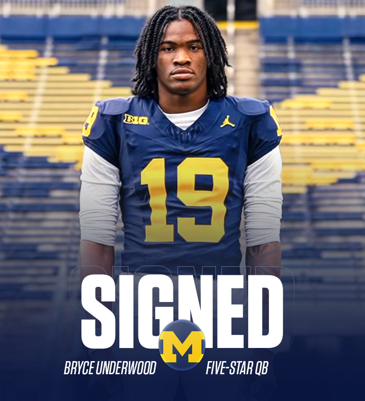 OFFICIAL: 5⭐️ QB Bryce Underwood has signed with Michigan! #GoBlue