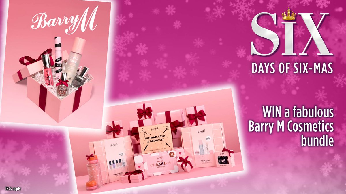 On Day 5 of SIX-mas you could WIN a fabulous Barry M Cosmetics bundle! A little something to help you sparkle like a Tudor Queen at your next royal party 😘👑

To enter simply answer the question: what colour is the confetti that falls during the MegaSIX?

Good luck!