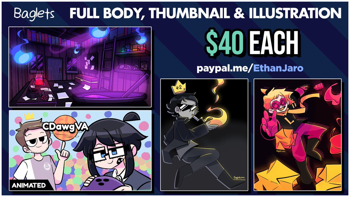 BagletsOfficial's tweet image. AFTER 3 YEARS, My Art Commissions are back OPEN! 🎉
DM me if you're interested! Retweets are appreciated!✨