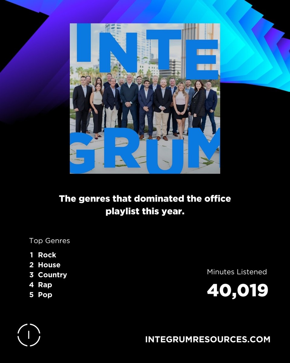 integrumHQ's tweet photo. Happy Spotify Wrapped Day to all who celebrate! 🎧 2024 has been a major year for Integrum. Together, we go further—especially with a great playlist.

#Integrum #Workday #Tech #ERP #EHR https://t.co/itYxwqE4ab