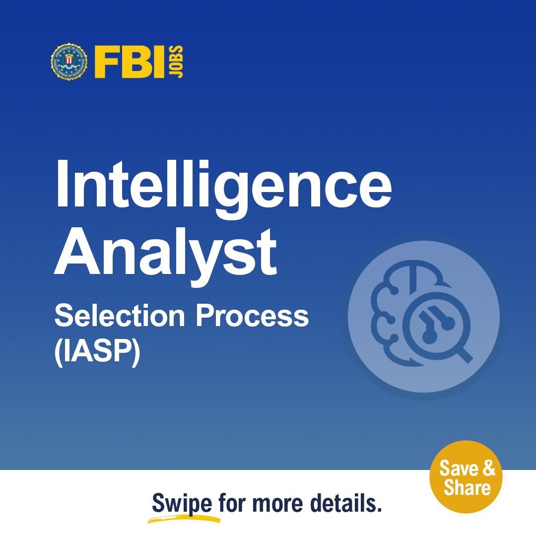 FBIJobs's tweet image. Ready to turn your #analytical skills into action?  As an #FBI #IntelligenceAnalyst, you&apos;ll tackle threats like terrorism and organized crime, transforming raw data into insights that contribute to creating a safer, more just future. Learn more. 
ow.ly/qpmz50Ujbwf
