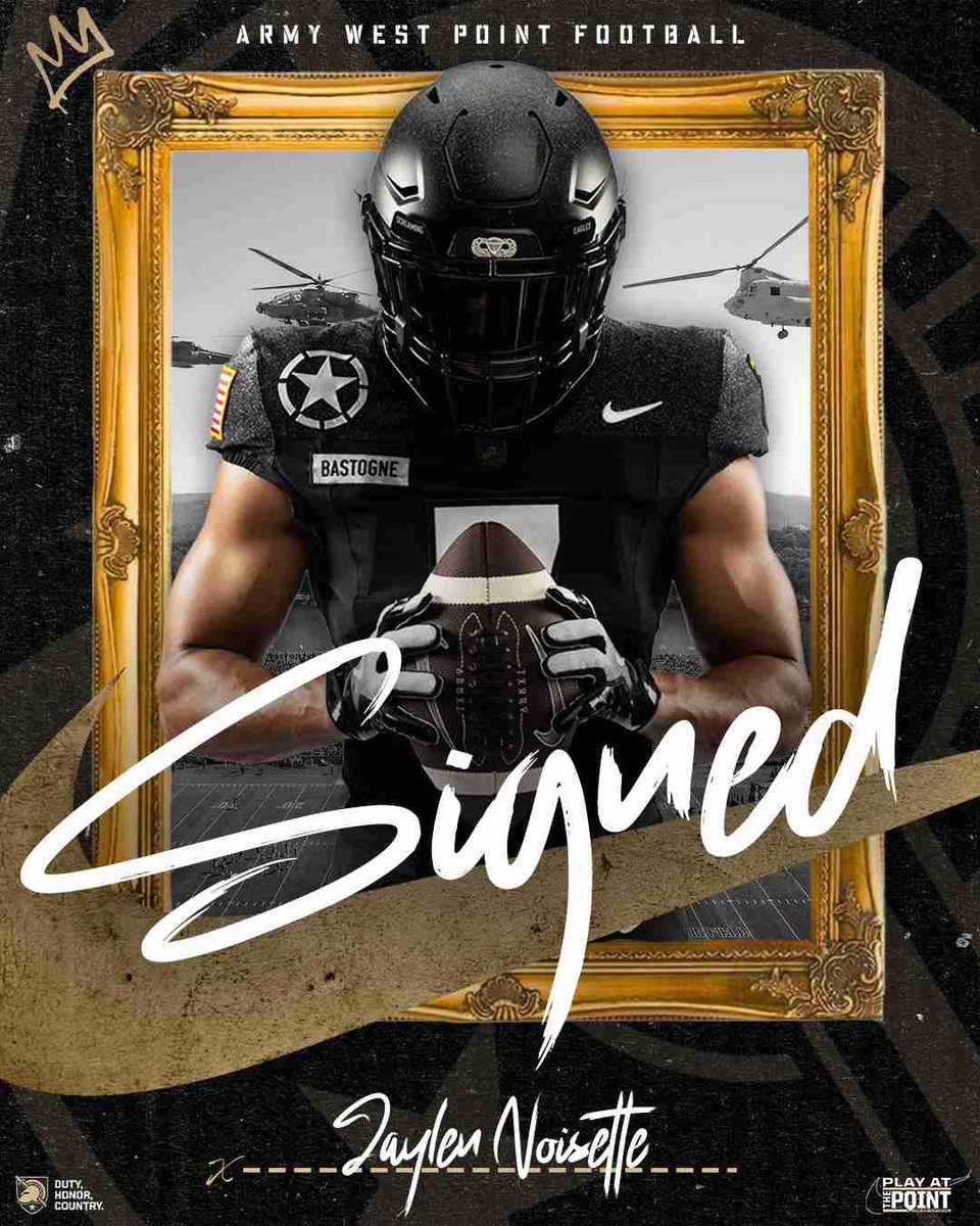 NoisetteJaylen's tweet photo. AGTG! Thank you to all the coaches who believed in me, I am beyond grateful to be able to spend my next 4 years at West Point! #BEATNAVY⚔️ 
@CoachJeffMonken @CoachJohnLoose @CoachDDixon @Coach_Wayne55 @CoachLett10 @Coach_SSStan @Wick_Football_ @ArmyWP_Football @BKKnightNation https://t.co/hN4Gahgnk8