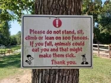 signaramaEDM's tweet image. Well we definitely don't want to make the animals sick!  🤣😂🤣😂 #wackywednesday #funnysigns #signfails #yegsignshop