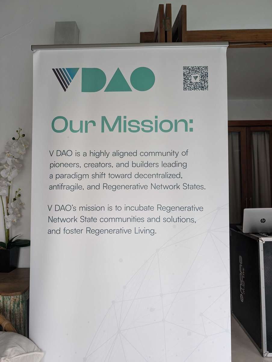 joinvdao's tweet photo. "The network state movement is all about bringing together online communities driven by values into offline spaces where they can build public goods together." @VitalikButerin 

V DAO has been bringing this vision to life since we launched at ETH Denver 2024. https://t.co/sJqXlEGk4l