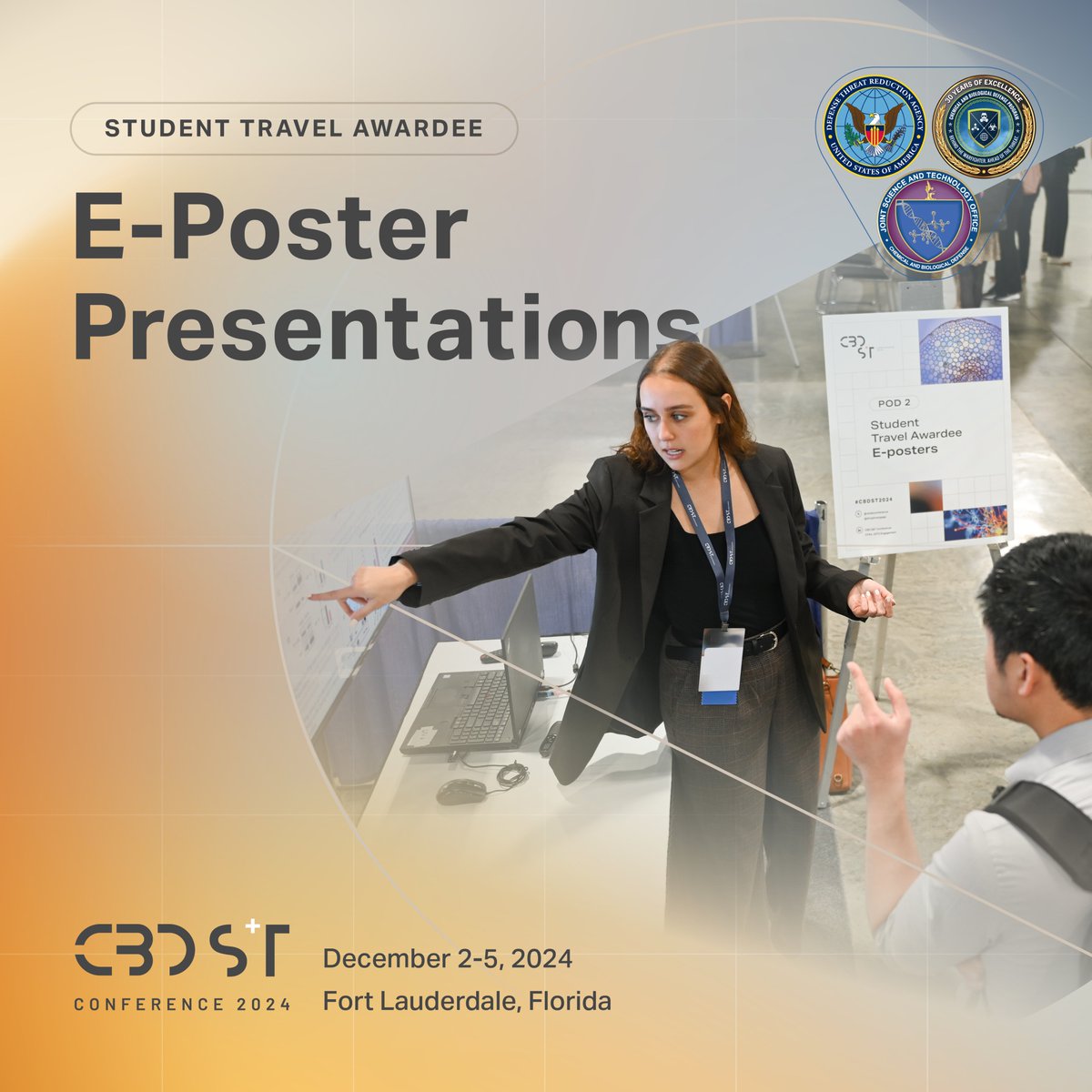 #ICYMI: Last night’s #CBDST2024 Conference student e-poster presentations offered a fantastic opportunity to engage with Ph.D. candidates &amp; explore their groundbreaking research. Their work will contribute to solutions for deadly viruses, protection of our warfighters, &amp; aid in