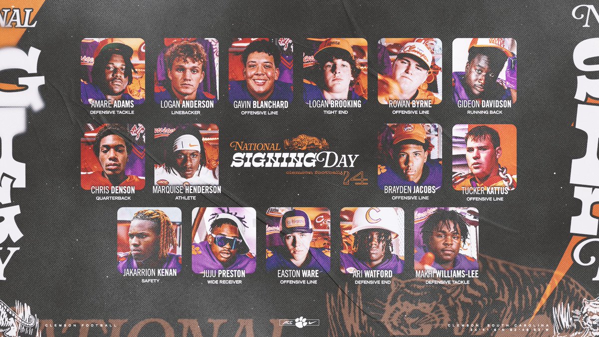 ClemsonFB's tweet image. Welcome to the family, Tigers. #ALLIN 🐅