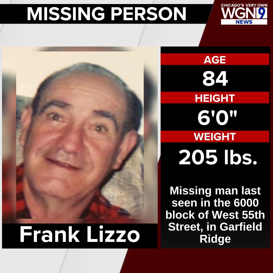 WGNNews's tweet photo. SEARCH FOR MISSING MAN: A search is underway this week for a missing elderly man who Chicago police say may be in need of medical assistance.

Read the full story: https://t.co/jXPGvTwqoZ https://t.co/P4Dd4XXgN0