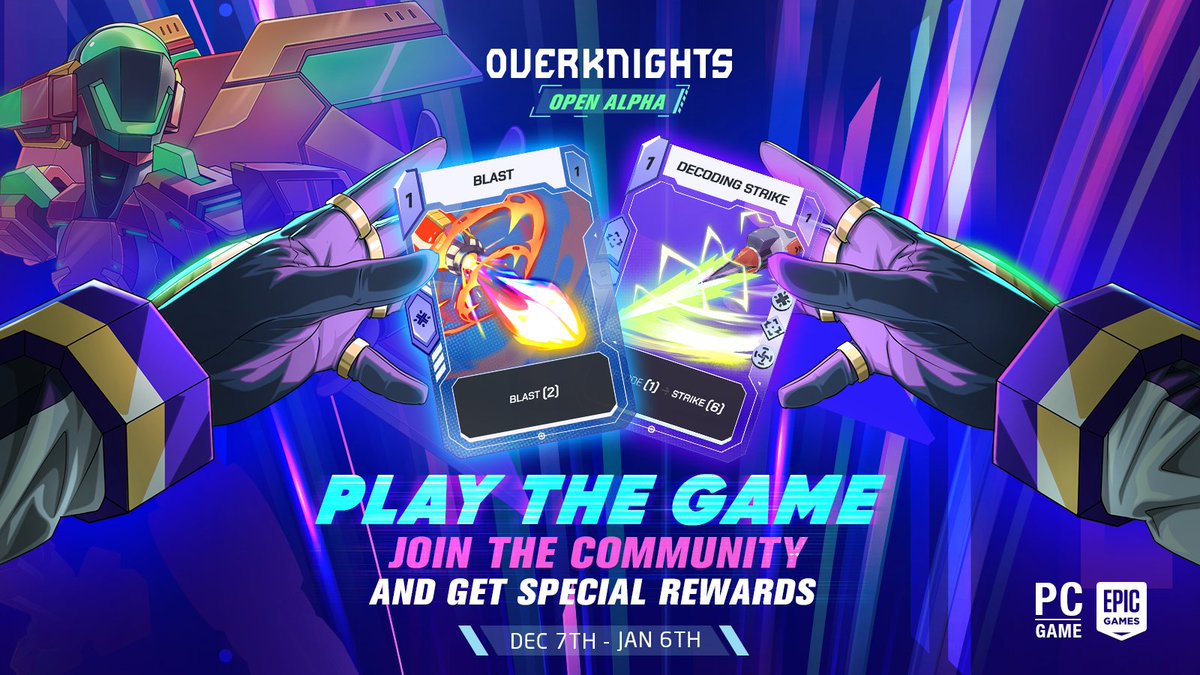 OverKnightsGame's tweet photo. OverKnights OPEN ALPHA is finally here! From Dec 7th to Jan 6th, you can download and play our Open Alpha Demo on the Epic Games Store.
https://t.co/OPfTId7XNv

What can you expect from the Open Alpha?
⚡️Our best gameplay experience so far
⚡️@0xsequence Wallet integration
⚡️Alpha Cup and other competitions with cash prizes and exclusive rewards like in-game titles, boosters with rare parts, and cards
⚡️Playtesting sessions where your feedback helps shape the game

More cool news tomorrow! Stay tuned 👀