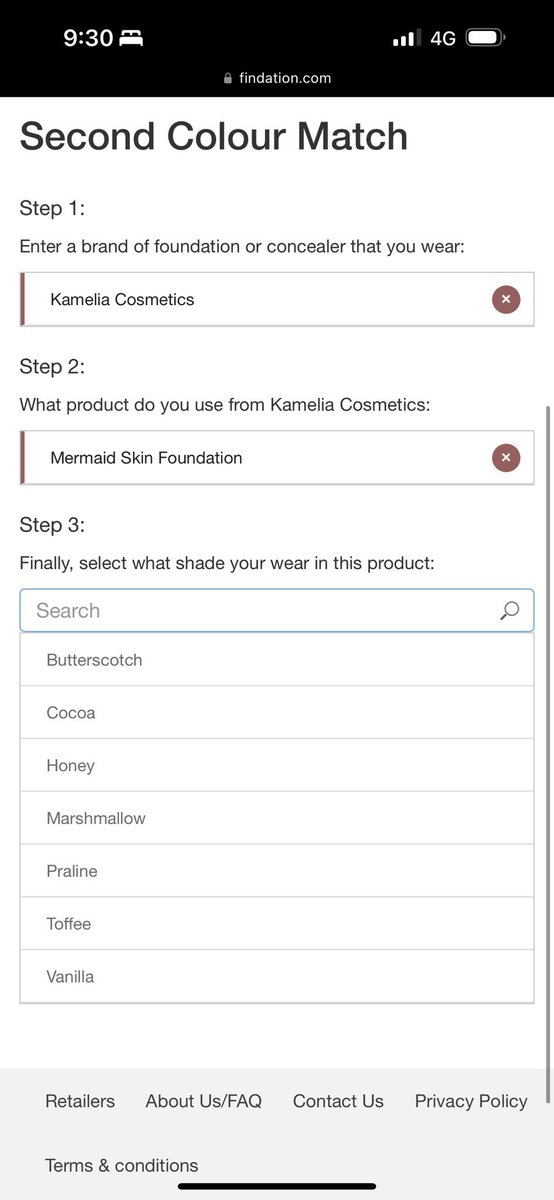 AliatulAqila_'s tweet photo. Function gila website ni. Takde i pening sangat nak pilih shade foundation brand lain kalau nak beli online. Letak je foundation apa kita pakai nanti dia bagi suggestuon. 

Contoh sekarang i pakai foundation Kamelia code Vanilla, boleh tengok dia suggest apa https://t.co/weaVrwDG04