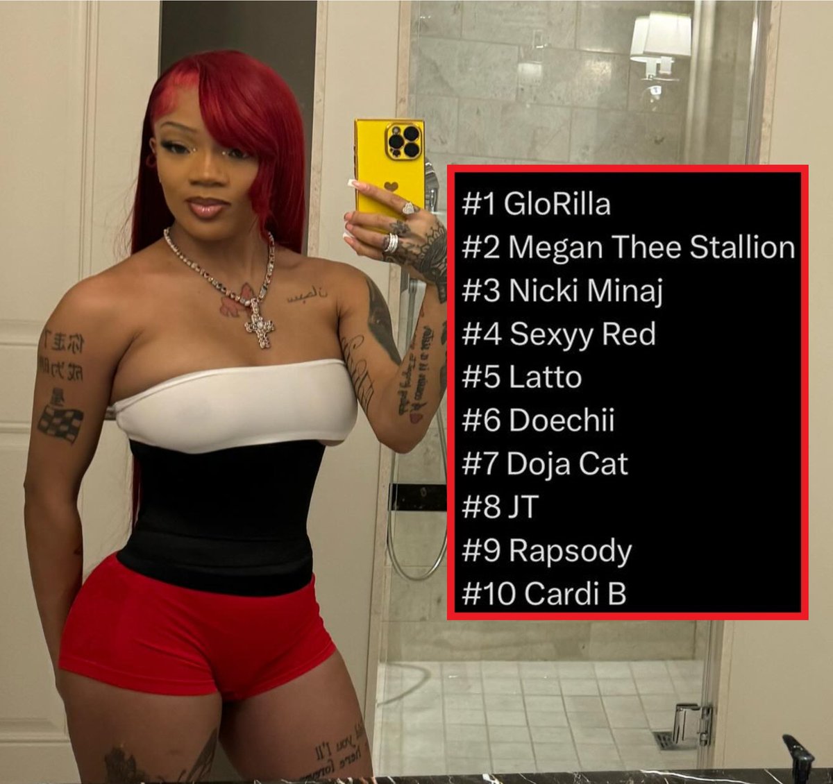 GloRilla ranked as the #1 hottest female rapper of 2024 by Billboard.
