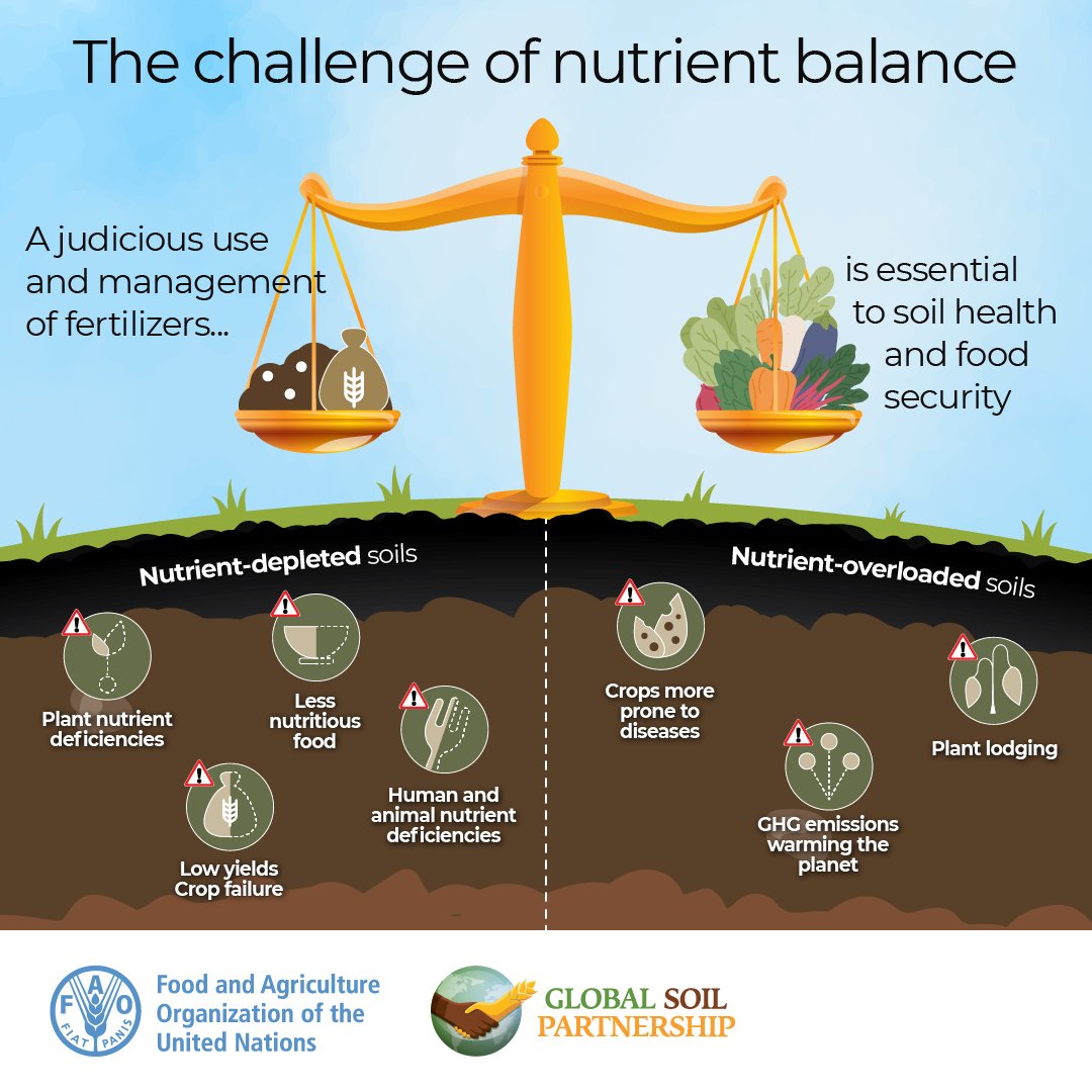 UNBiodiversity's tweet photo. ⚖️ Balance is fundamental, also for #SoilHealth. 

Judicious use and management of fertilizers is essential to soil health and food security.

#WorldSoilDay @FAO https://t.co/ARwoBfEuwS