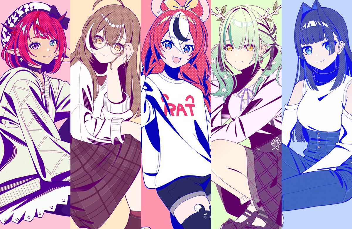 r1salt's tweet photo. 🩷💛❤️💚💙

#holoPromise #kronillust #drawMEI #BaelzBrush #FineFaunart #IRySart https://t.co/FbIQshJNjc