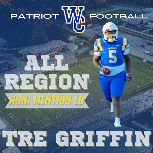 Congratulations to All Region Honorable Mention Linebacker <a href="/TreGriffin_/">Tre griffin</a> 
Tre was the QB of the defense making all the calls. Wish he wasn’t a senior, can come back and coach LB’s for me in the future! 40 solos, 34 assists, 10 TFL’s, 1 sack, 1 fumble recovery, 1 INT