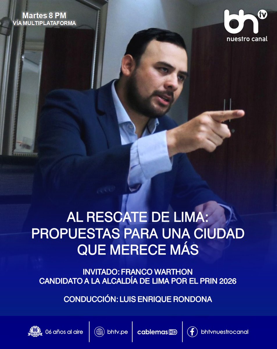 YorryWarthon's tweet photo. Entrevista vía ➡ #BHTV #CablemasPerúHD. 

#PRIN #VLLC #Elecciones2026 🇵🇪 https://t.co/OJaIN1MJko