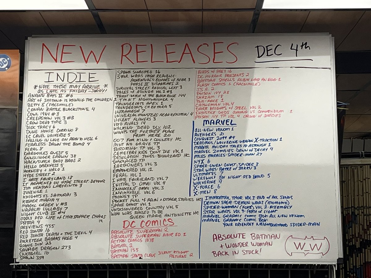 FIRSTAIDCOMICS's tweet image. New releases!! First Wednesday of the final month of 2024.