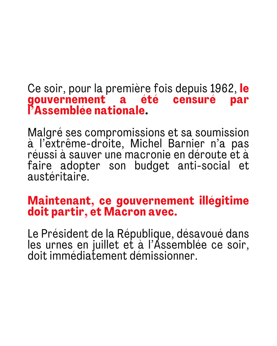 UnionPirate's tweet photo. 🚨 MAINTENANT, MACRON DOIT TOMBER !

Pour le respect de la démocratie, une fac publique, gratuite et accessible à tous•tes, et la fin de l'austérité, on se retrouve dans la rue demain:

➡️ À Charles de Gaulle à 11h !

➡️ Place de la mairie à 18h30 !

#MotionDeCensure https://t.co/ijRFumoIkr