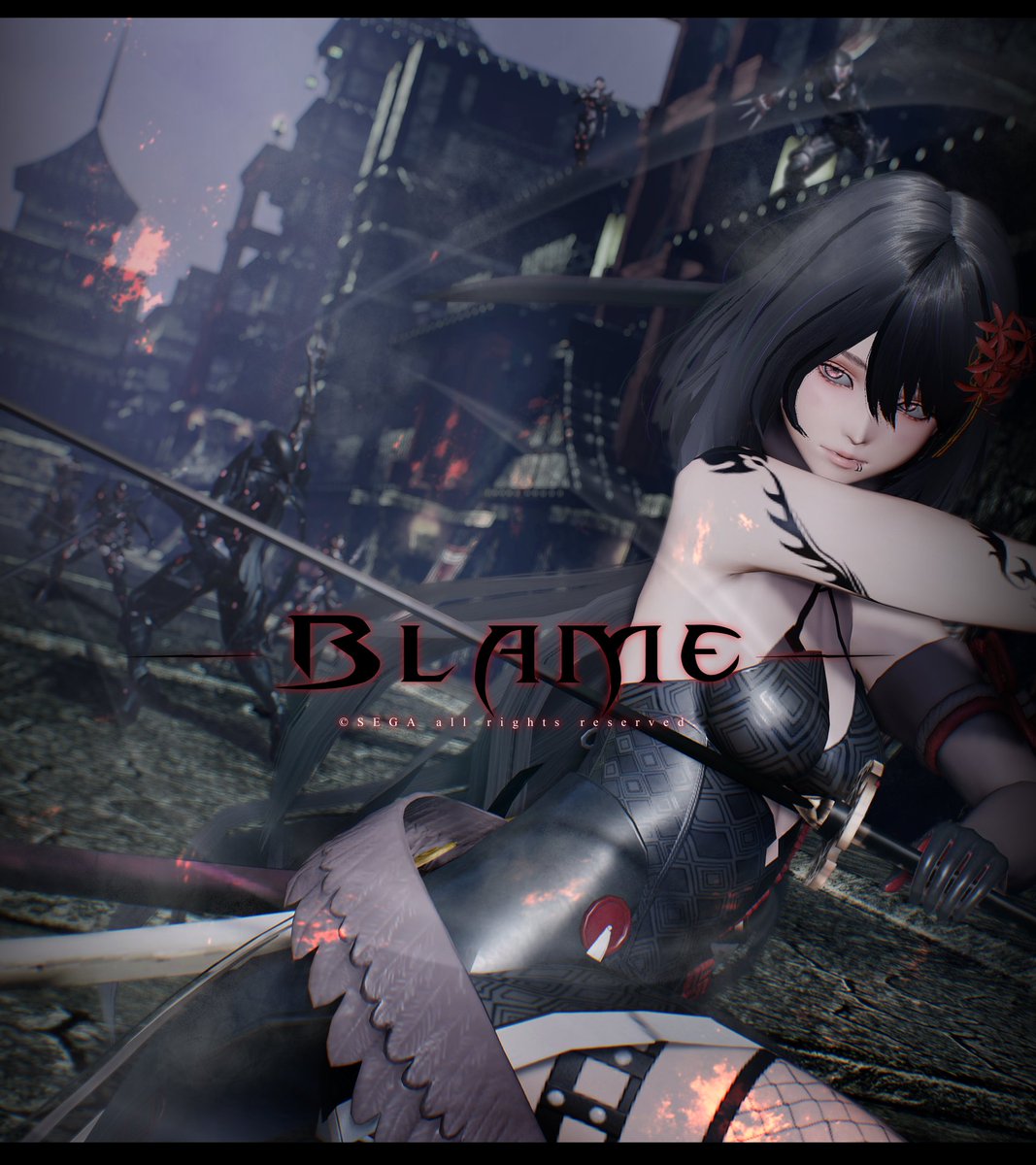 Charcoal0122's tweet image. 𝕊𝕊 𝕟𝕠.𝟝𝟛

「     𝙱𝙻𝙰𝙼𝙴     」

咎め人　
罪を滅する　一陣の刃