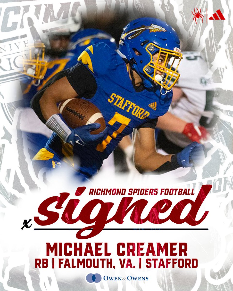 Richmond Spiders Football (@spiders_fb) on Twitter photo πππ‘ππ€π’π π©π€ πππππ’π€π£π, <a href="/7_creamer/">Michael Creamer</a>βΌοΈ
Running Back | 6-0, 210 | Falmouth, Va. | Stafford
#OneRichmond πππ‘ππ€π’π π©π€ πππππ’π€π£π, <a href="/7_creamer/">Michael Creamer</a>βΌοΈ
Running Back | 6-0, 210 | Falmouth, Va. | Stafford
#OneRichmond