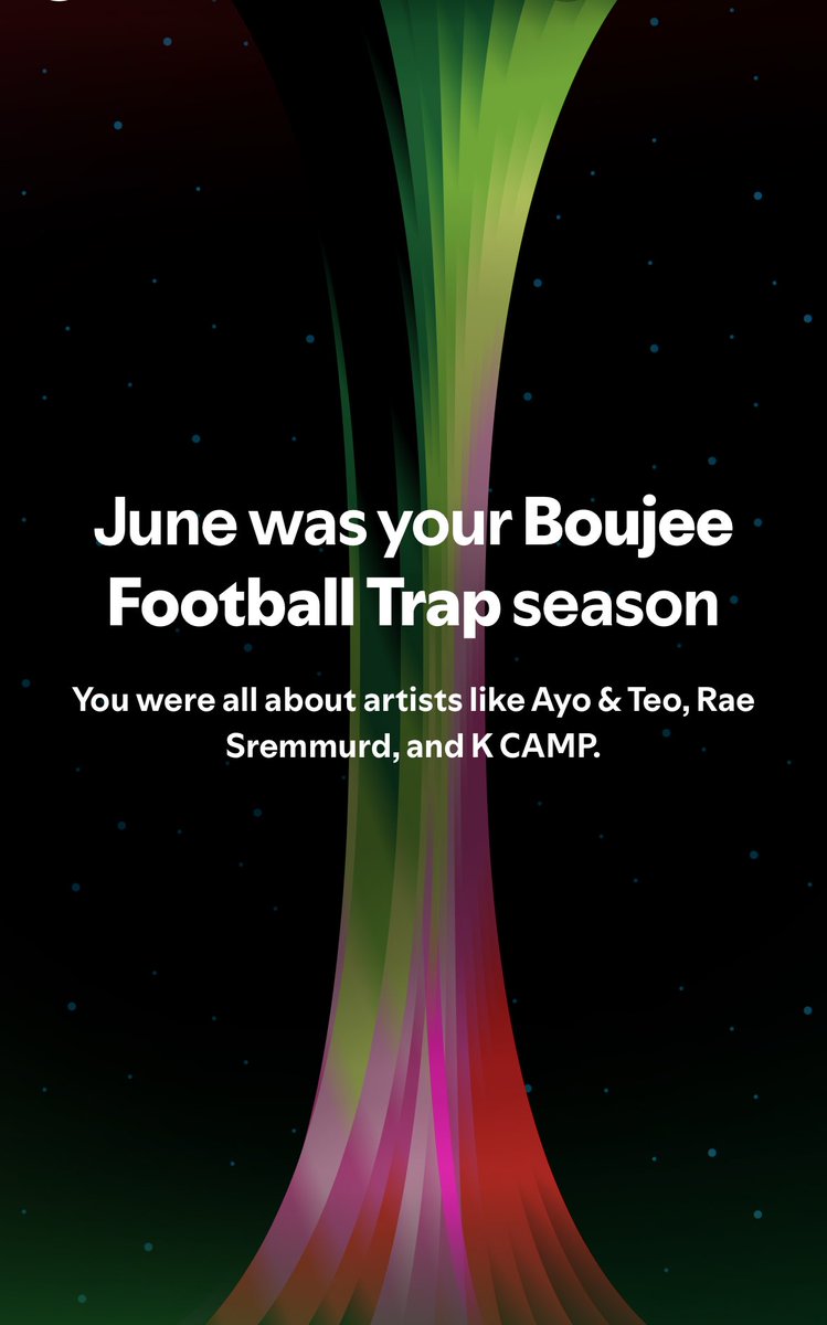 rockeybot67's tweet photo. spotify wrapped got the weirdest descriptions what the hell is boujee football trap https://t.co/mu1Ntm1lH7