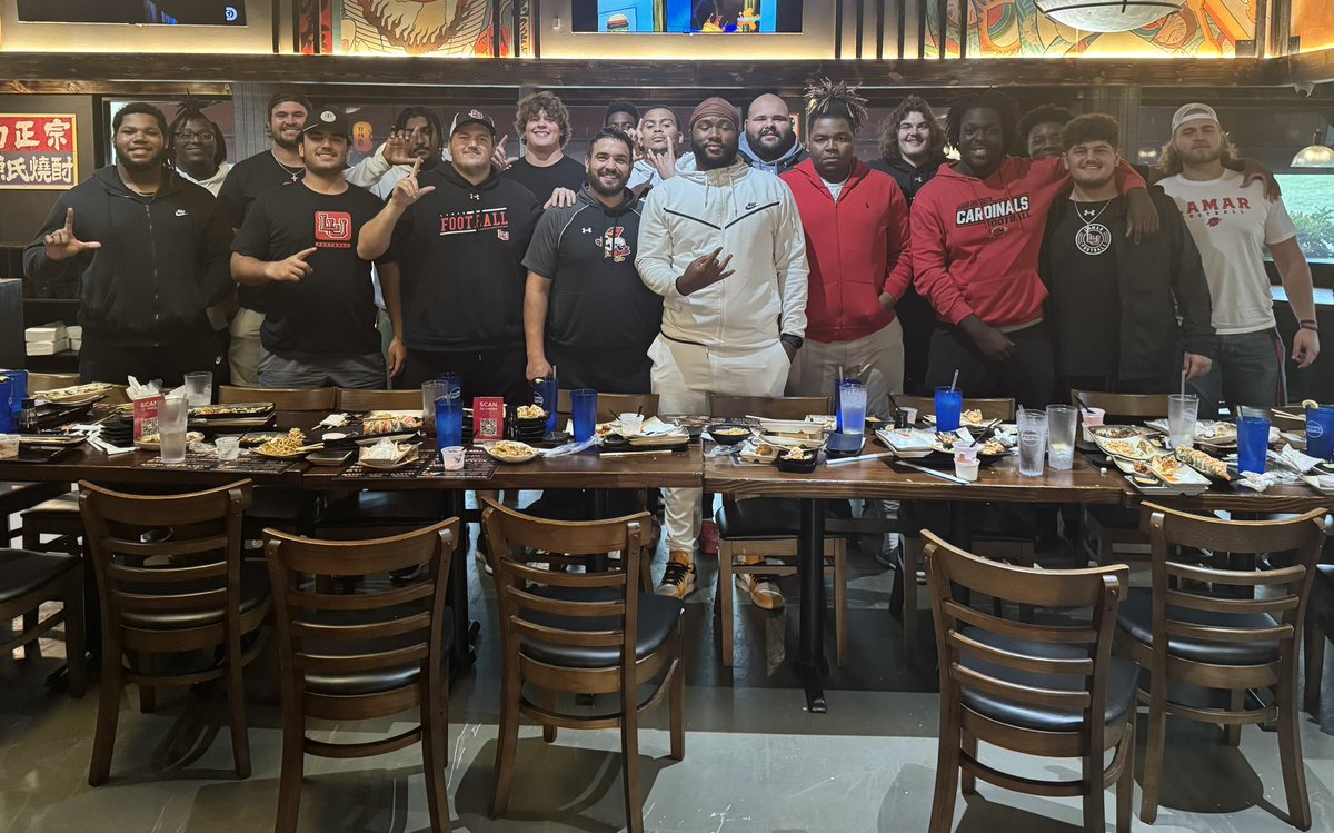 All you can eat sushi with the 2024 <a href="/LamarFootball/">Lamar University Football</a> OL