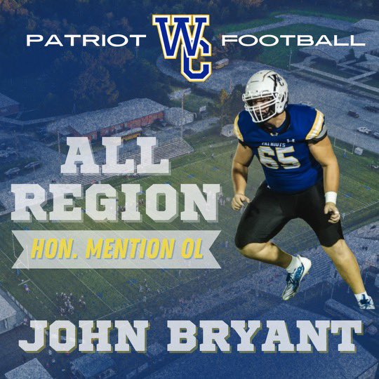 Congratulations to All Region Honorable Mention Offensive Lineman <a href="/_John_Bryant/">johnathon bryant</a> !
First year Big John saw the lights on Friday Nights and showed great improvement. Warrior in the weightroom.
Photo credit <a href="/zeke_best/">Zeke Best</a> 
Graphic credit <a href="/elijah_stowe/">elijah stowe</a>