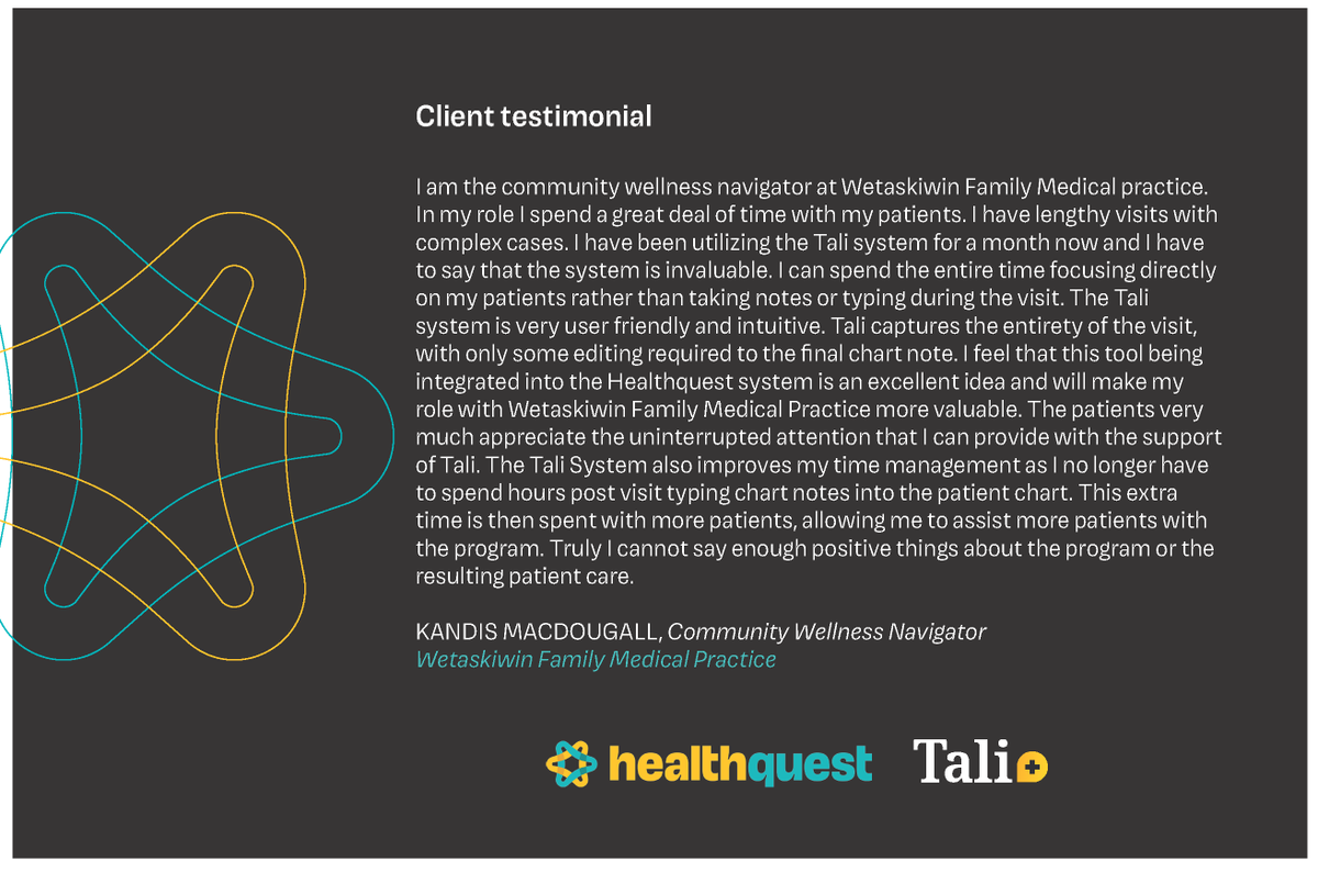 HealthquestEMR's tweet photo. Wishing you continued success and excellence with Healthquest EMR!

#healthquestemr #albertahealth #emr #healthcare #testimonial https://t.co/6UEJjNbaVQ