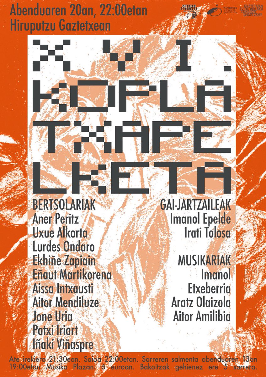 Badator hamaseigarrena!

Sarrerak abenduak 13an salgai Musika Plazan, 6 euroan.