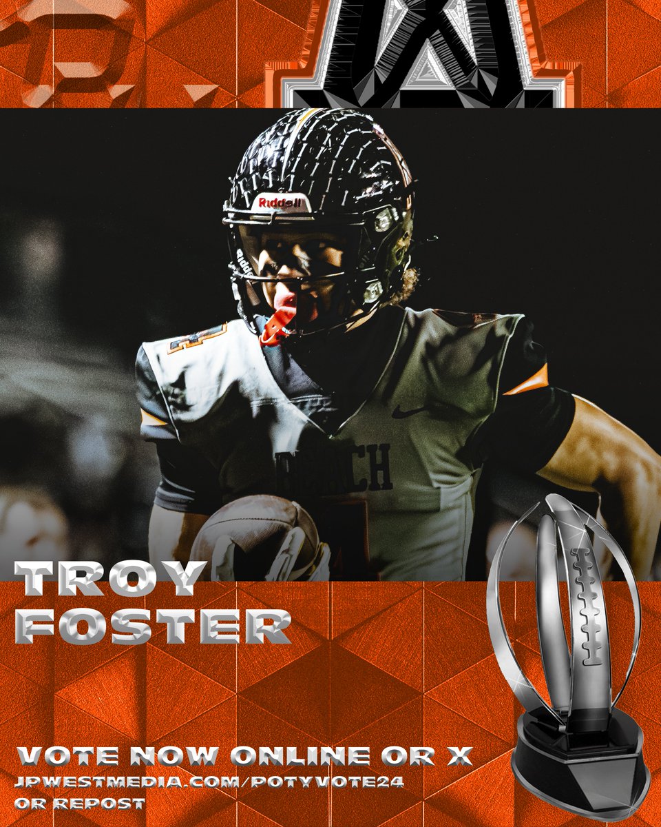 JPWestMedia's tweet photo. Could the school record setting, Junior Wide Receiver. @troyfosterr4 from @HBHSFootball take home the 3rd ever JPWest Media Player of the Year?

VOTE NOW: https://t.co/xKbDfs8i2K

Or every repost counts as 1 vote https://t.co/UlzLcjZxmH