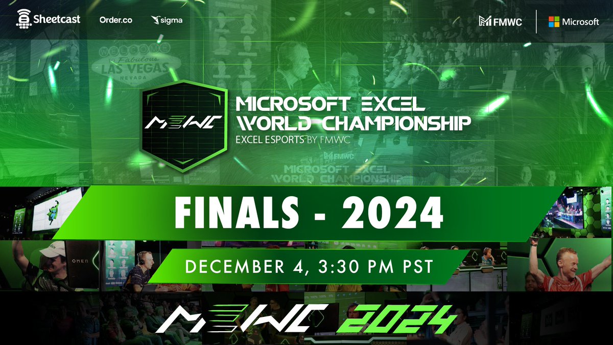 FMWC_'s tweet image. Microsoft Excel World Championship 2024 Finals start TODAY at 3:30 PM! 🤩

The long-awaited event is finally here and we&apos;re more than excited!

Join us on our YouTube channel: youtube.com/live/GKbIPnu9C… or watch it on ESPN 3! 🥳

#excelchampionship #mewc
