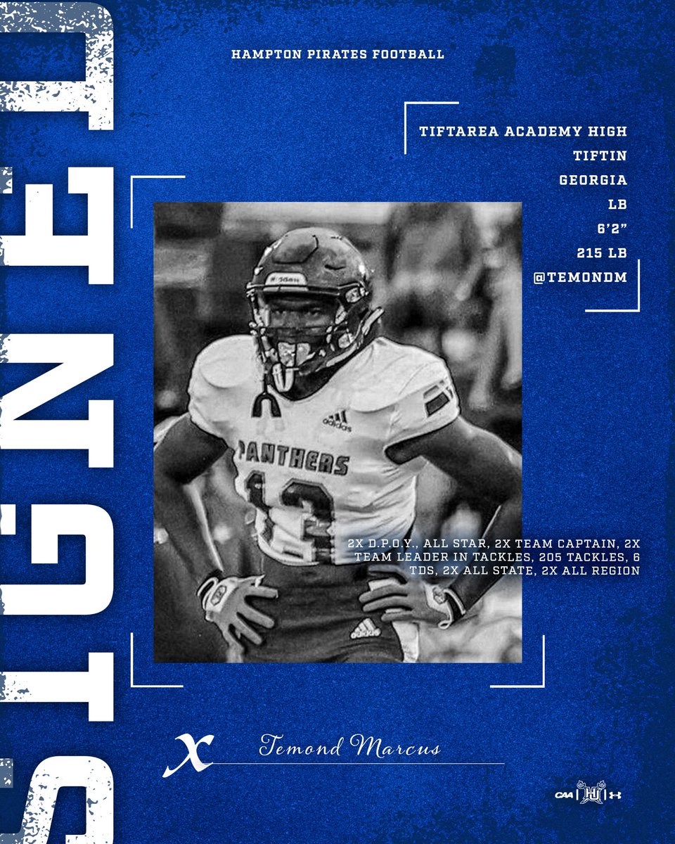 Temond Marcus is officially a Pirate! Welcome to Our Home by the Sea! ⚓️💙

#WeAreHamptonU