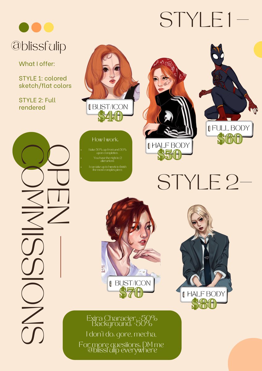 Finally opening c0mms again, so here's an updated sheet☆

DM me for any questions! I appreciate any RTs☆

#commissionsopen